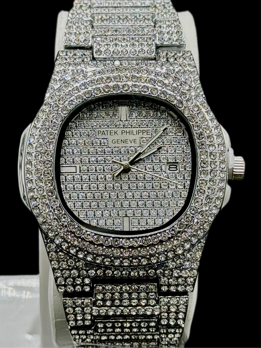 Patek Philippe Iced Out Silver 11102