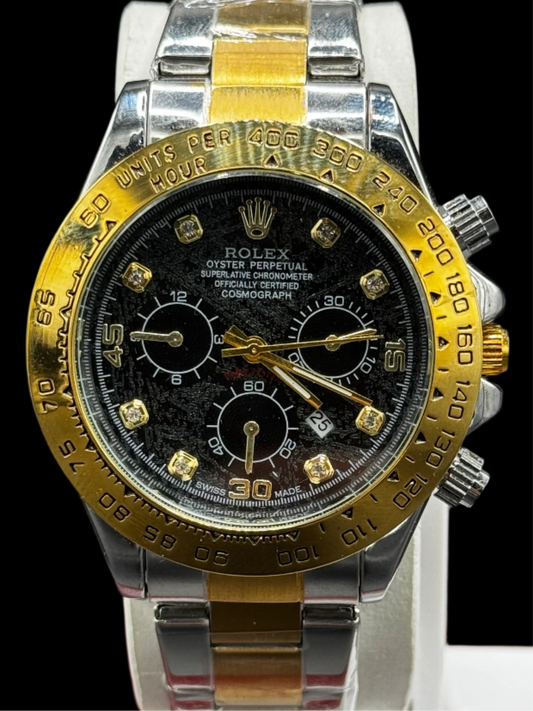 Daytona Chain Dual Tone(Gold Black Dial)