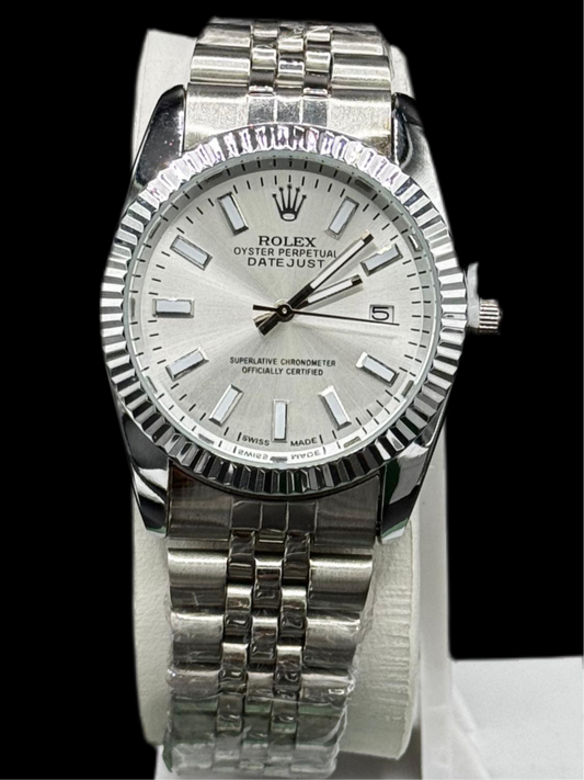 Elite Watch Pure Stainless steel Date just 2 Silver Dial Color